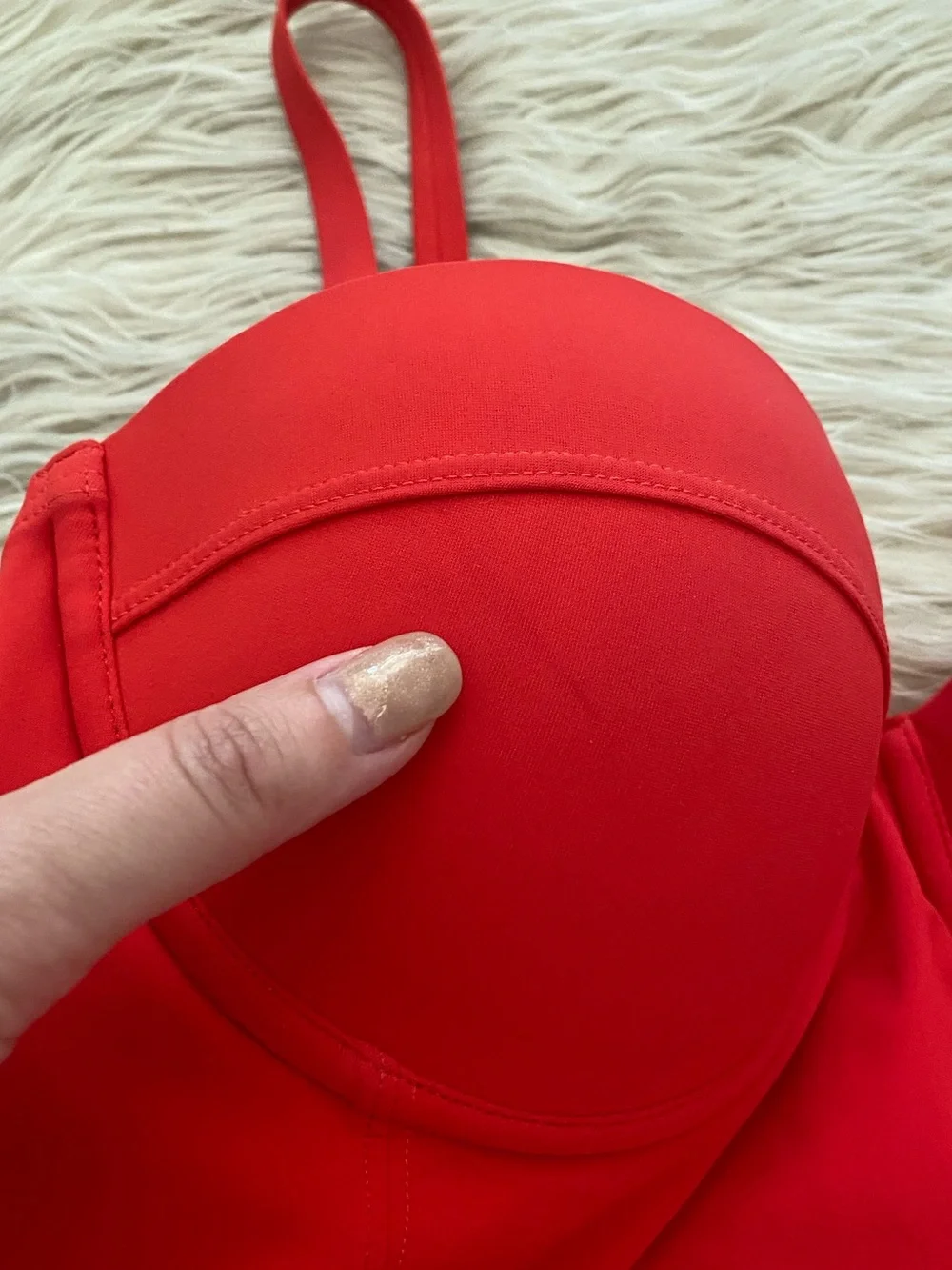 Tory Burch Lipsi Solid One Piece Swimsuit Poppy Red Bustier Underwire Tropical S